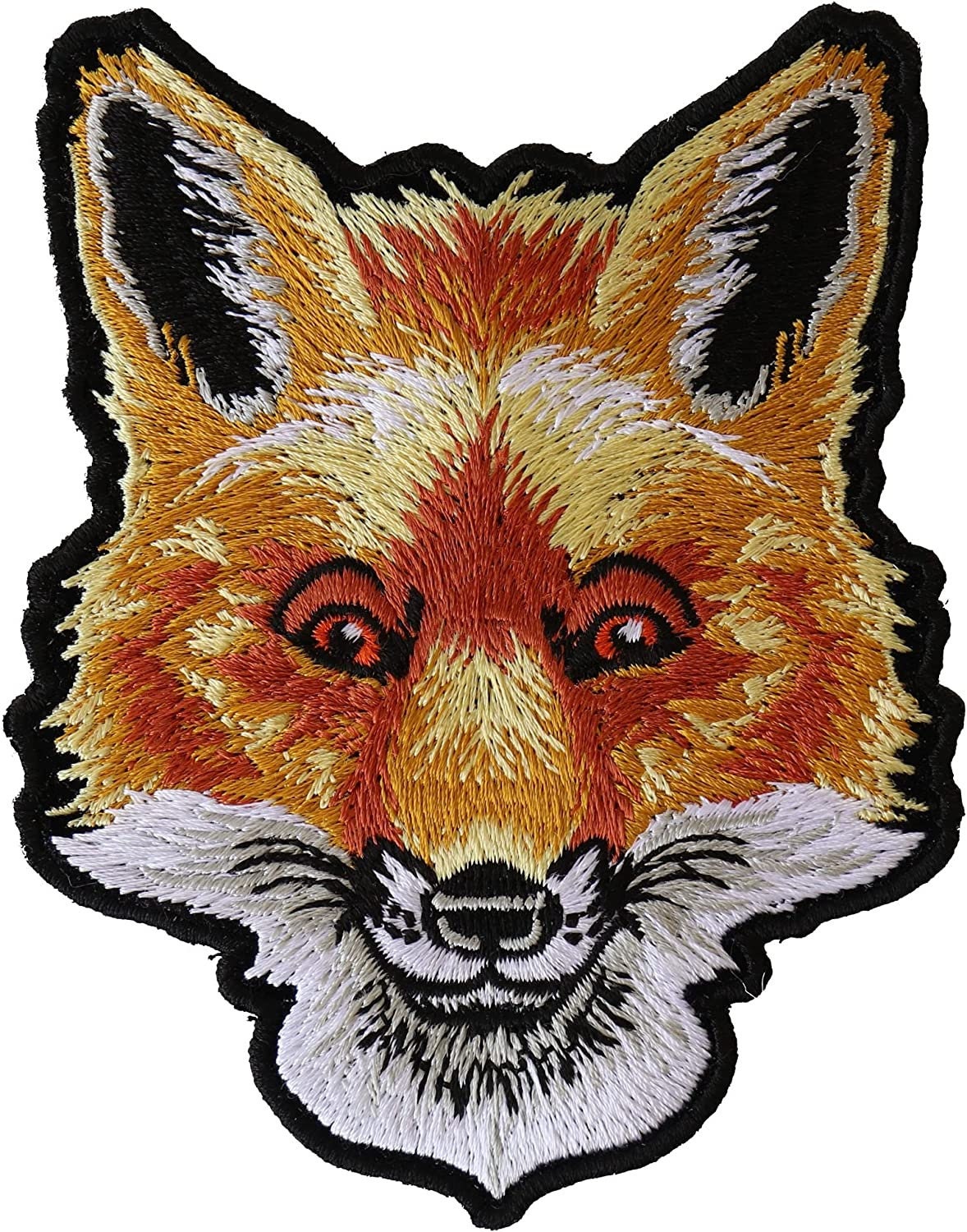 Fox Head Patch - 3.5x4.5 inch - Motorcycle Embroidered Patch Appliqué Craft Supply