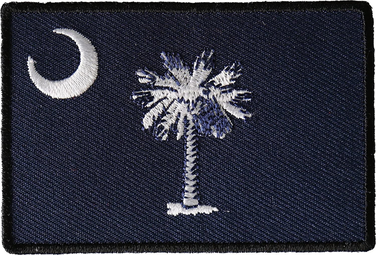 Historical South Carolina Flag Iron on Patch - 3x2 inch - Motorcycle Embroidered Patch Appliqué Craft Supply
