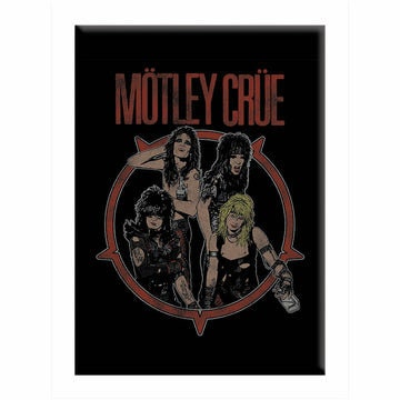 MOTLEY CRUE Group Circle Magnet - 2.5x3.5 Inch - Magnet for Refrigerators and Lockers - Rock Band Craft Supply