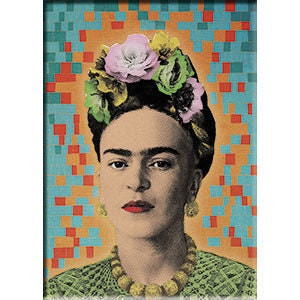 FRIDA KAHLO Pixel Mosaic Magnet - 2.5x3.5 Inch - Magnet for Refrigerators and Lockers
