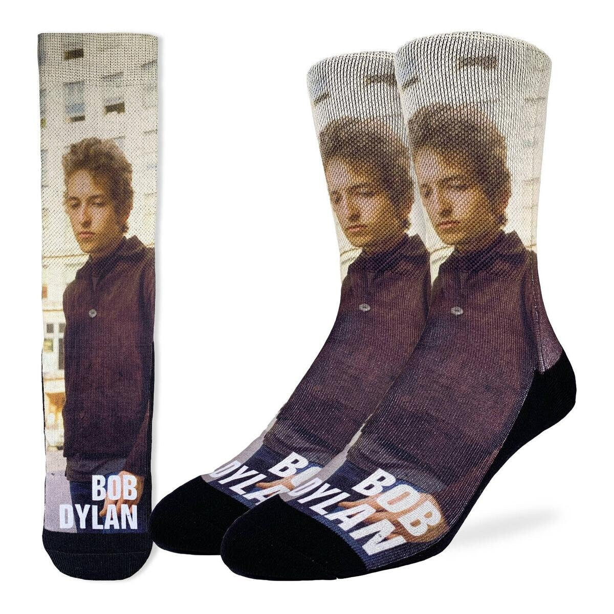 BOB DYLAN On The Streets Crew Socks - Officially Licensed Rock Band Music Novelty Socks - Men's Adult 8-12 Unisex - For Craft Costume Supply