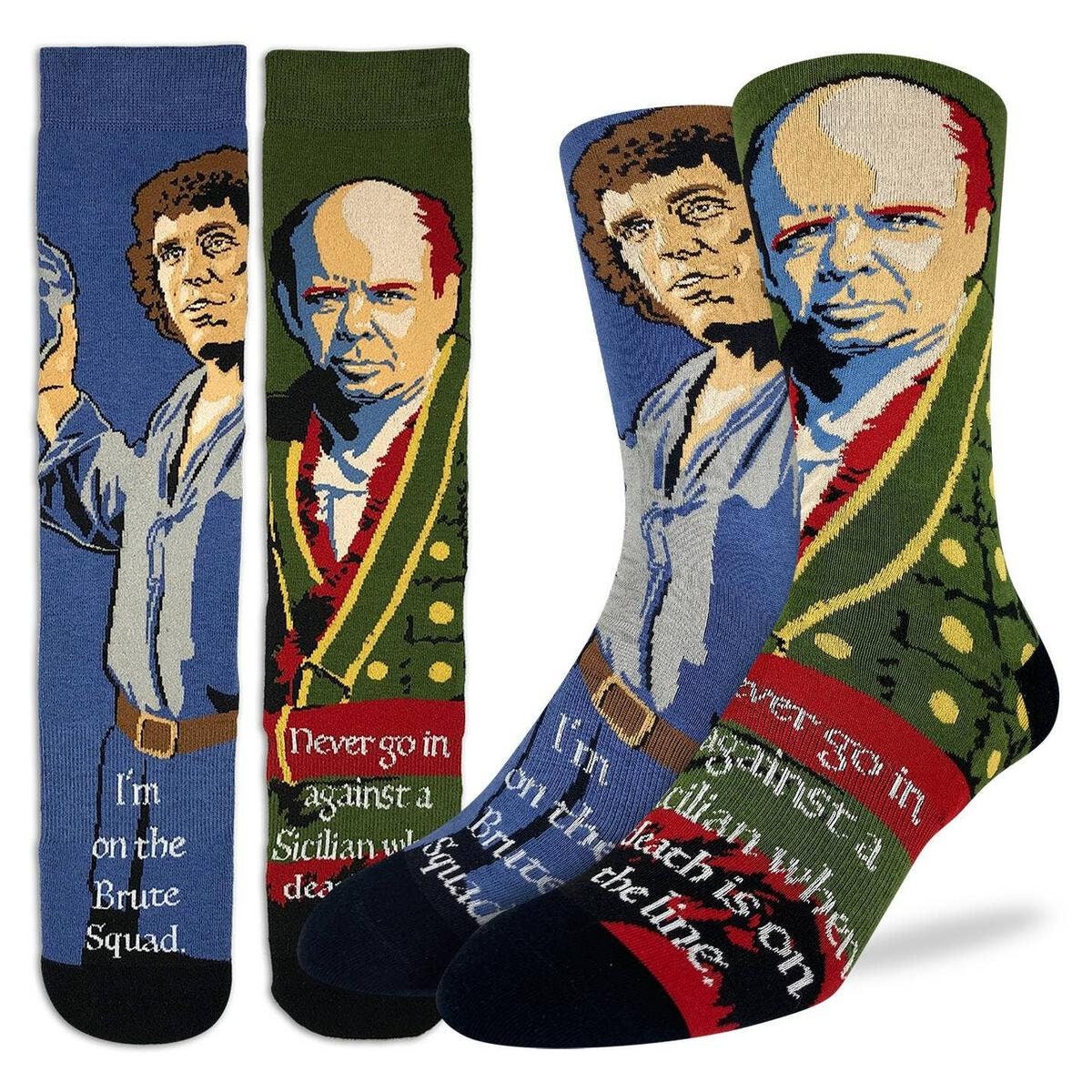THE PRINCESS BRIDE Vizzini & Fezzik Crew Socks - Officially Licensed Novelty Socks - Men's Adult 8-12 Unisex - For Craft Costume Supply