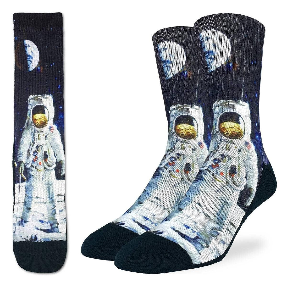 APOLLO ASTRONAUT Crew Socks - Space Moon Missions Novelty Active Fit Socks - Men's Adult 8-12 Unisex - For Craft Costume Supply