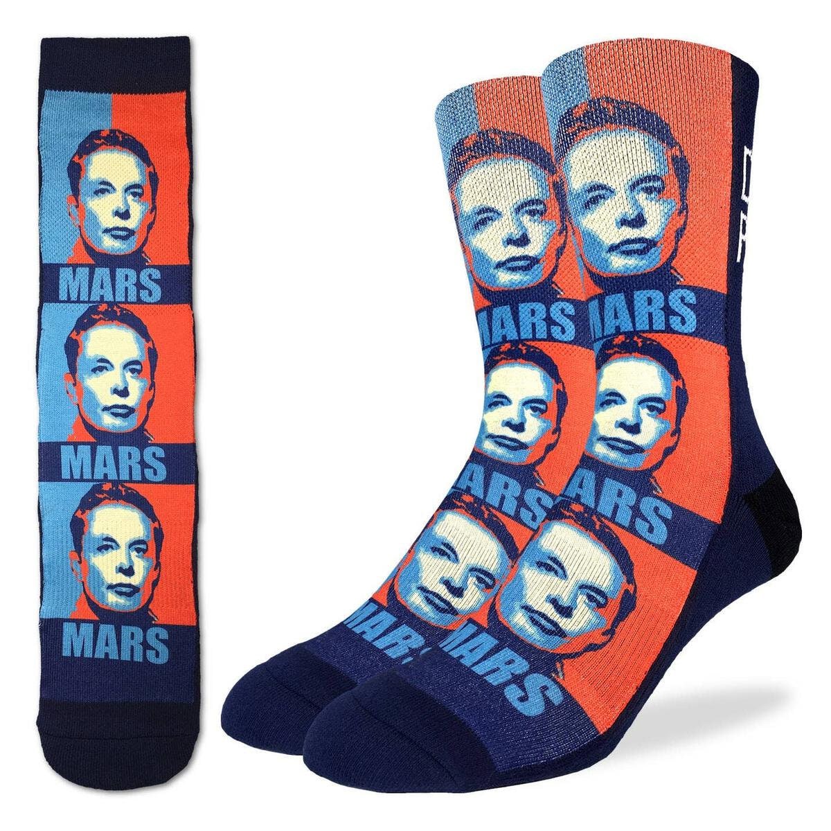 ELON MUSK Crew Socks - Inventor Investor Space Novelty Active Fit Socks - Men's Adult 8-12 Unisex - For Craft Costume Supply