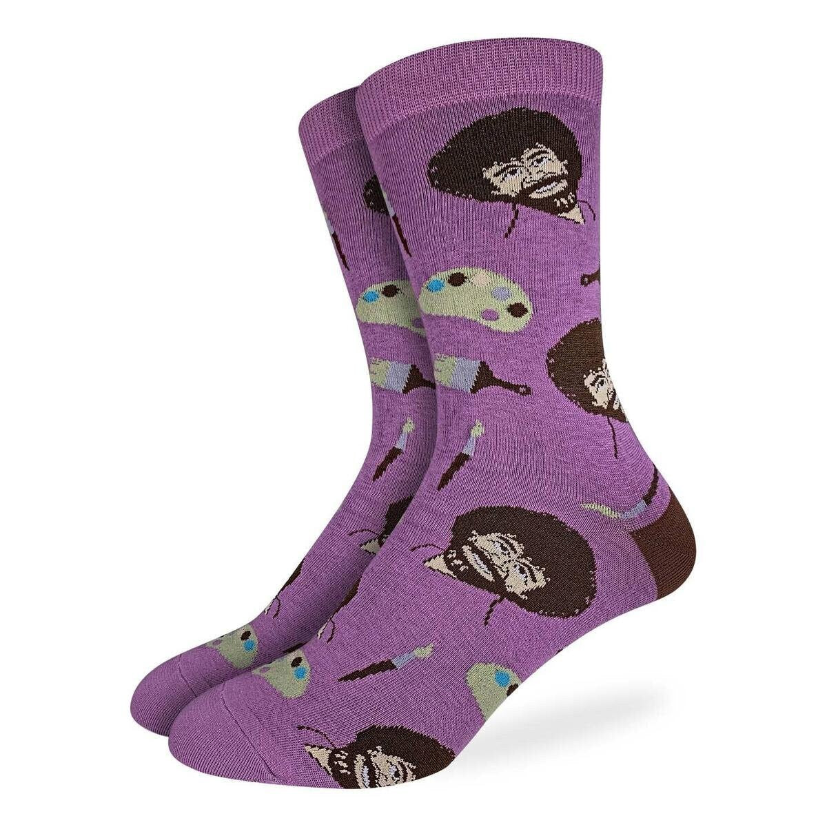 BOB ROSS Paint Board Crew Socks - Novelty Active Fit Socks - Men's Adult 8-12 Unisex - For Craft Costume Supply