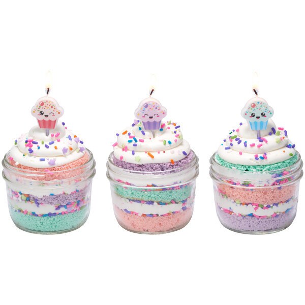 CUPCAKE SHAPED Birthday Candles - Cupcake Birthday Cake Candles Cute Cupcake Toppers for Party Decoration Craft Supply