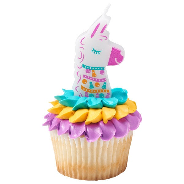 LLAMA Shaped Birthday Candles - Lama Glama Cute Fiesta Cake Candles Cupcake Toppers for Party Decoration Craft Supply