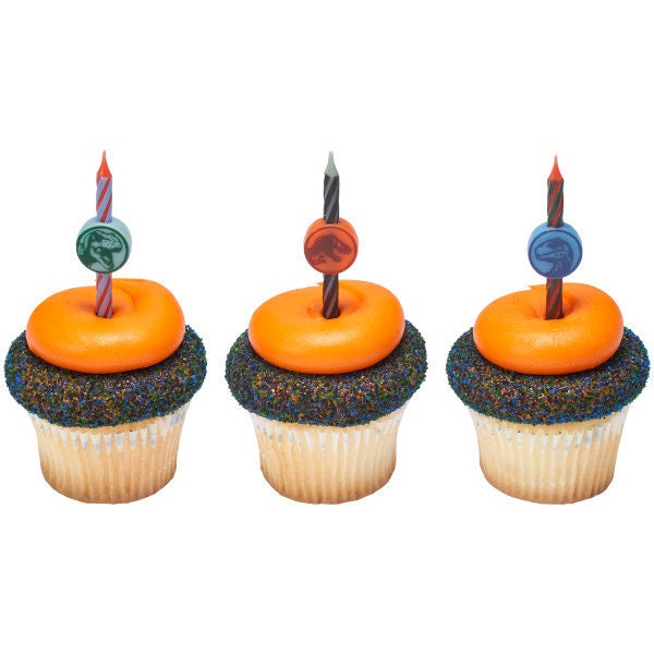 JURASSIC WORLD Birthday Candles Icon Character Dinosaur Jurassic Park World Cupcake Cake Topper Candles for Party Decoration Craft Supply