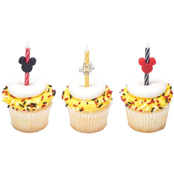 MICKEY MOUSE Birthday Candles Icon Character Disney Mickey Minne Cupcake Cake Topper Candles for Party Decoration Craft Supply