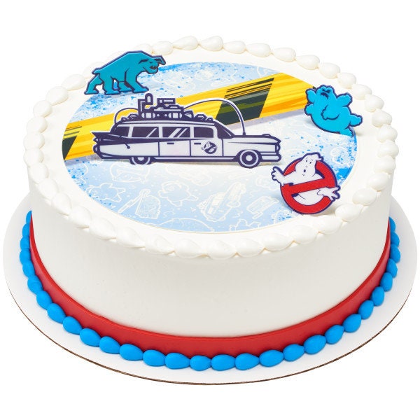 GHOSTBUSTERS Afterlife Cake Topper - Ghost Slimer Car Movie Birthday Party Cake Decoration - Kids Birthday Decoset Craft Supply