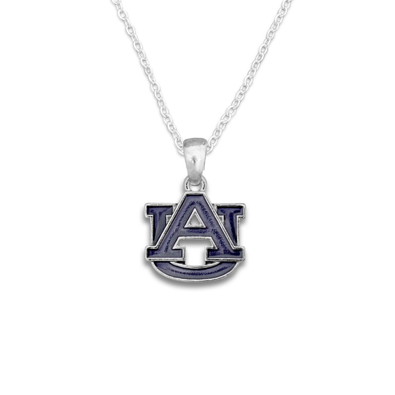 Officially Licensed AUBURN TIGERS Necklace - Logo Pewter Charm Sterling Plated - Auburn University Tigers