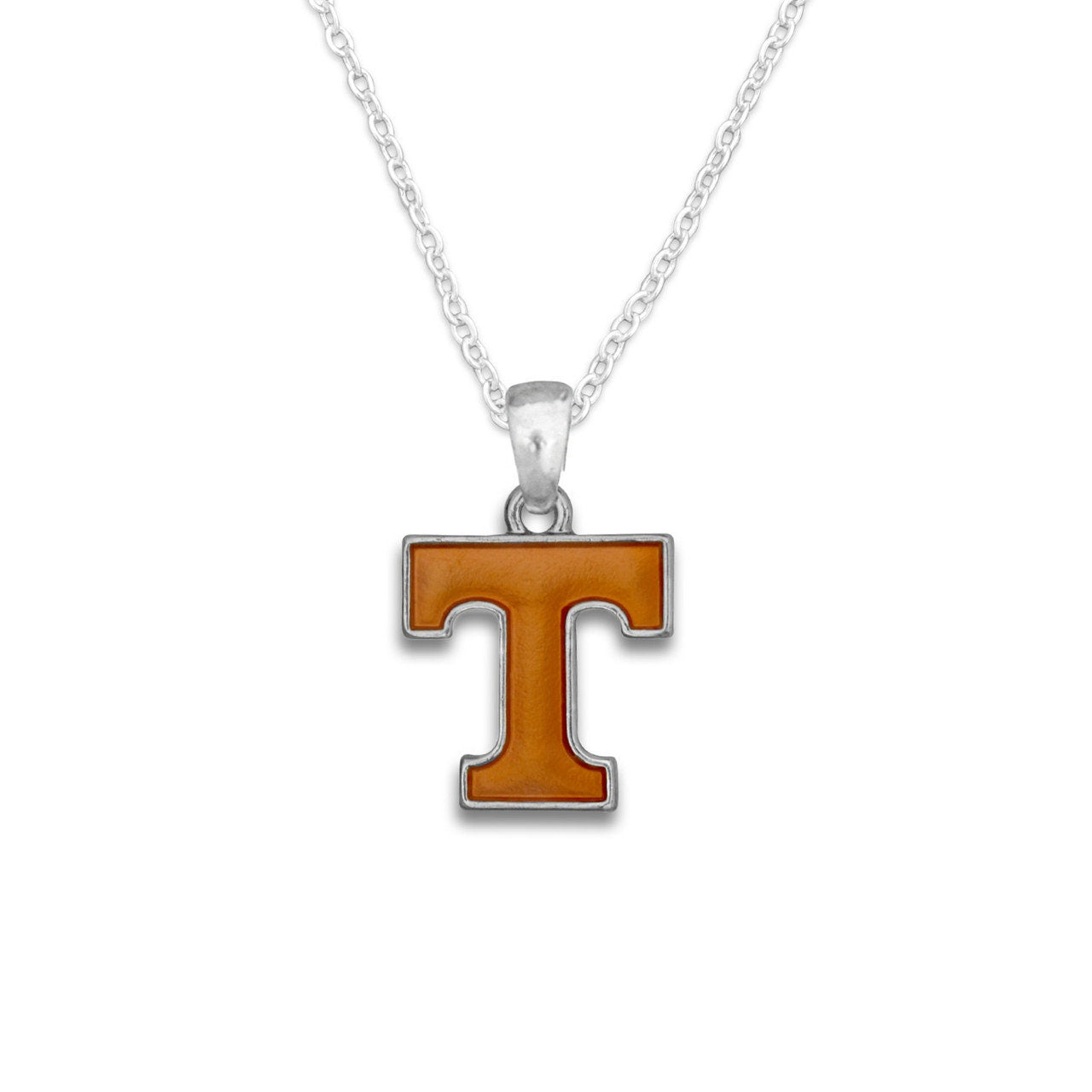Officially Licensed TENNESSEE VOLS VOLUNTEERS Necklace - Logo Pewter Charm Sterling Plated - University of Tennessee Volunteers