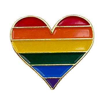 Rainbow Heart Lapel Pin - 1.5 Inch - Support Pride Love Awareness Rainbow Equality LGBTQ+ Craft Supply