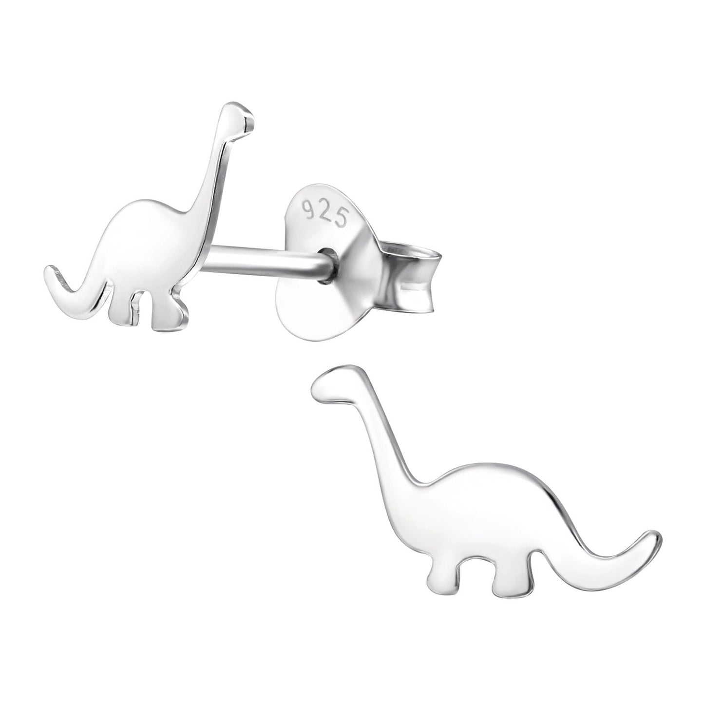 925 Sterling Silver Earrings Dinosaur - Ear Studs with Backing - Epoxy - Barontisours - Hypoallergenic Earrings