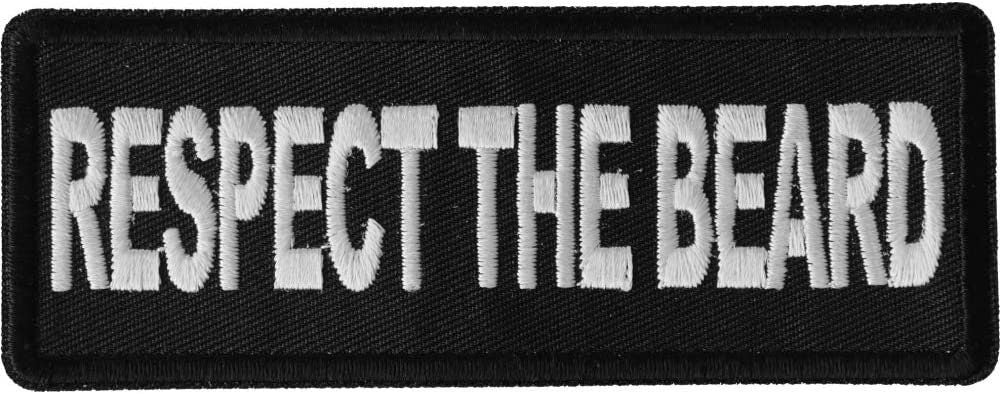 Respect The Beard Patch - 4x1.5 inch – Funny Embroidered Patch Appliqué Craft Supply