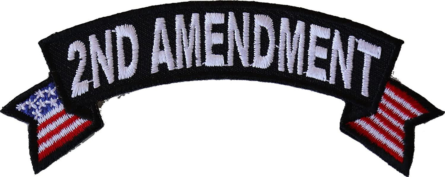 2nd Amendment Rocker Patch - 4x1.5 inch - Motorcycle Embroidered Patch Appliqué Craft Supply