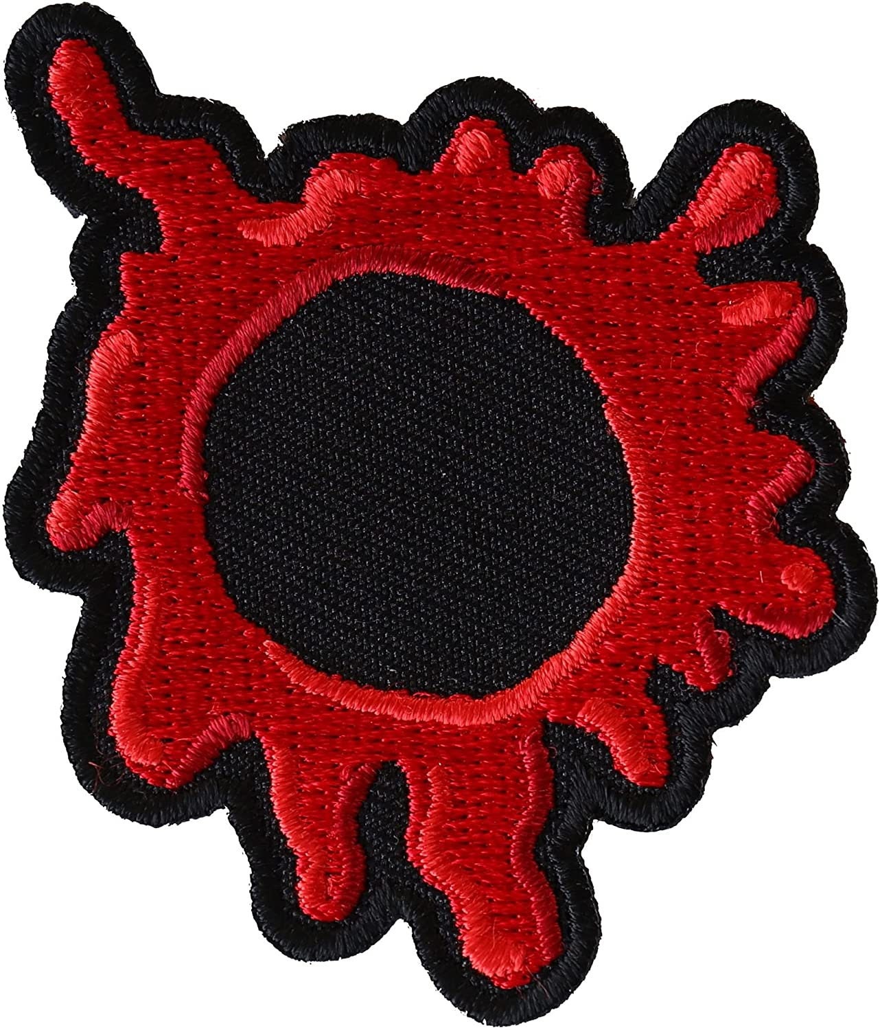 Bullet Hole Patch Blood Red - 2x2.4 inch - Biker Embroidered Patch Appliqué Craft Supply