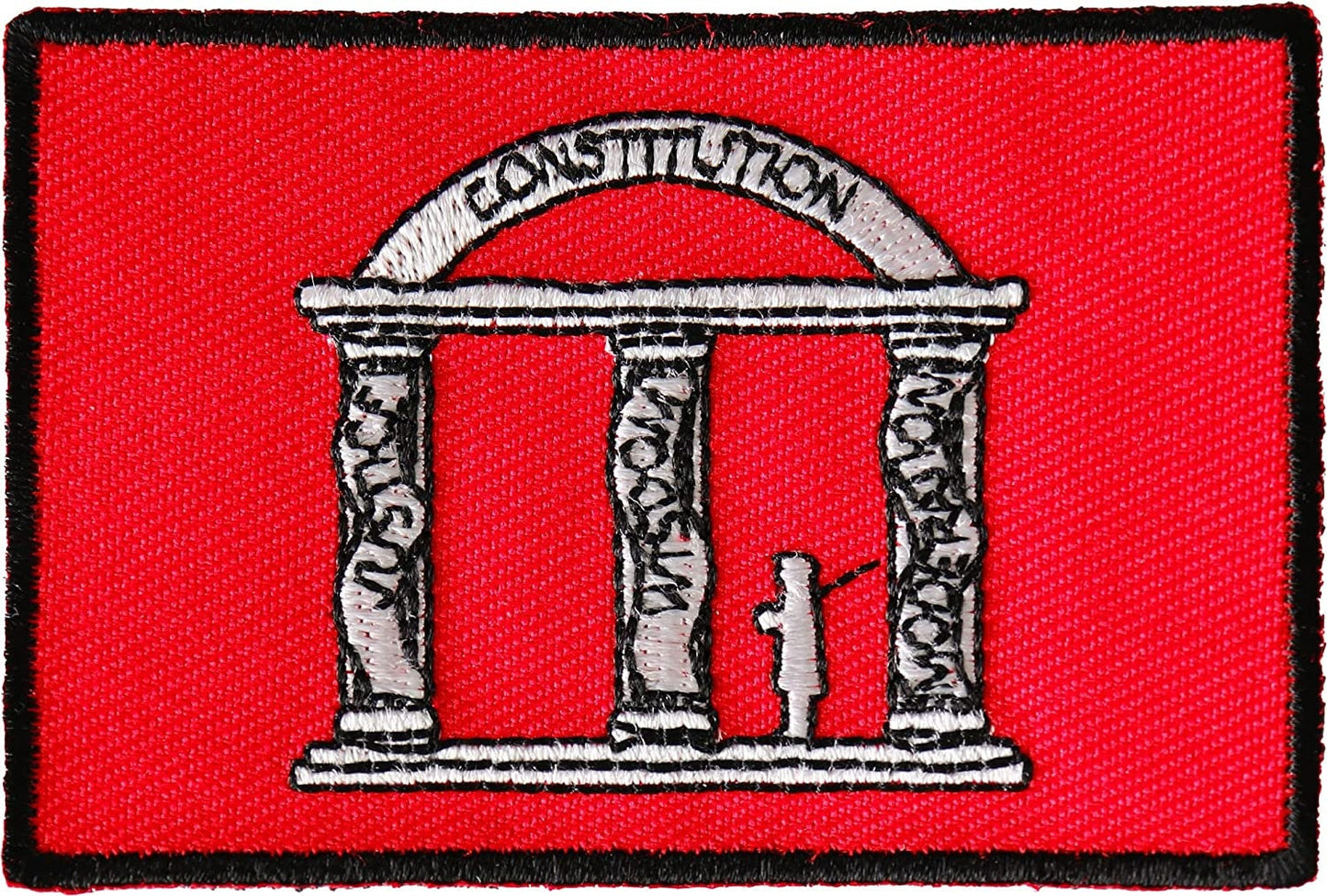 Historical Georgia Flag Iron on Patch - 3x1.8 inch - Motorcycle Embroidered Patch Appliqué Craft Supply