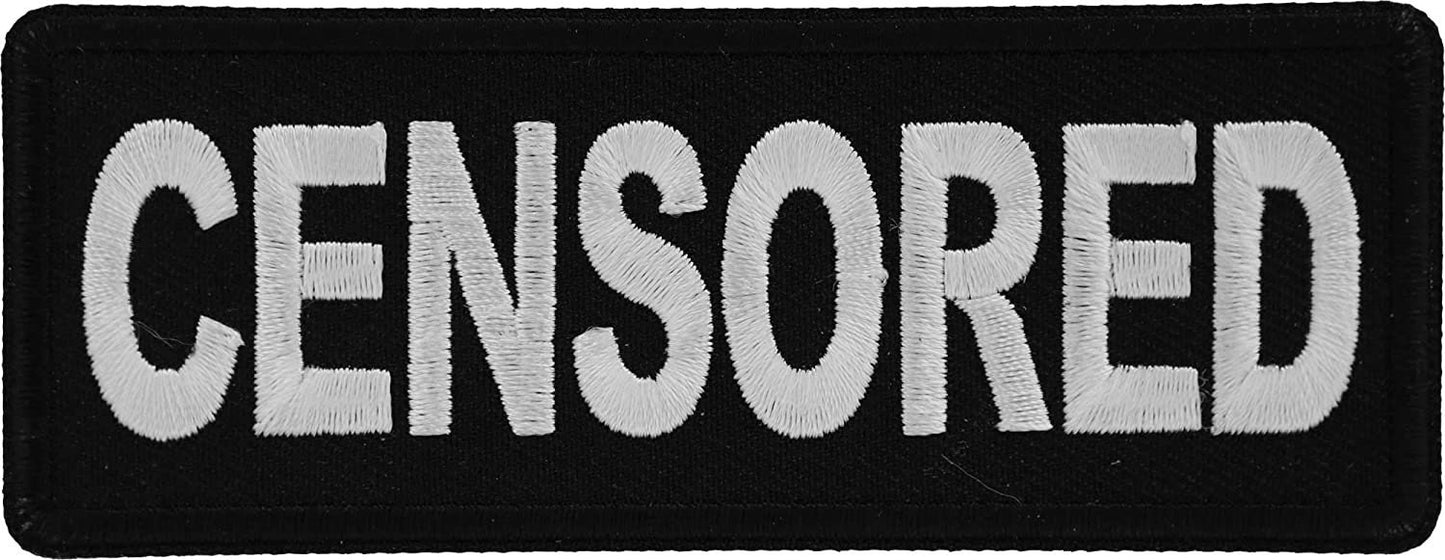 Censored Patch - 4x1.5 inch - Motorcycle Embroidered Patch Appliqué Craft Supply