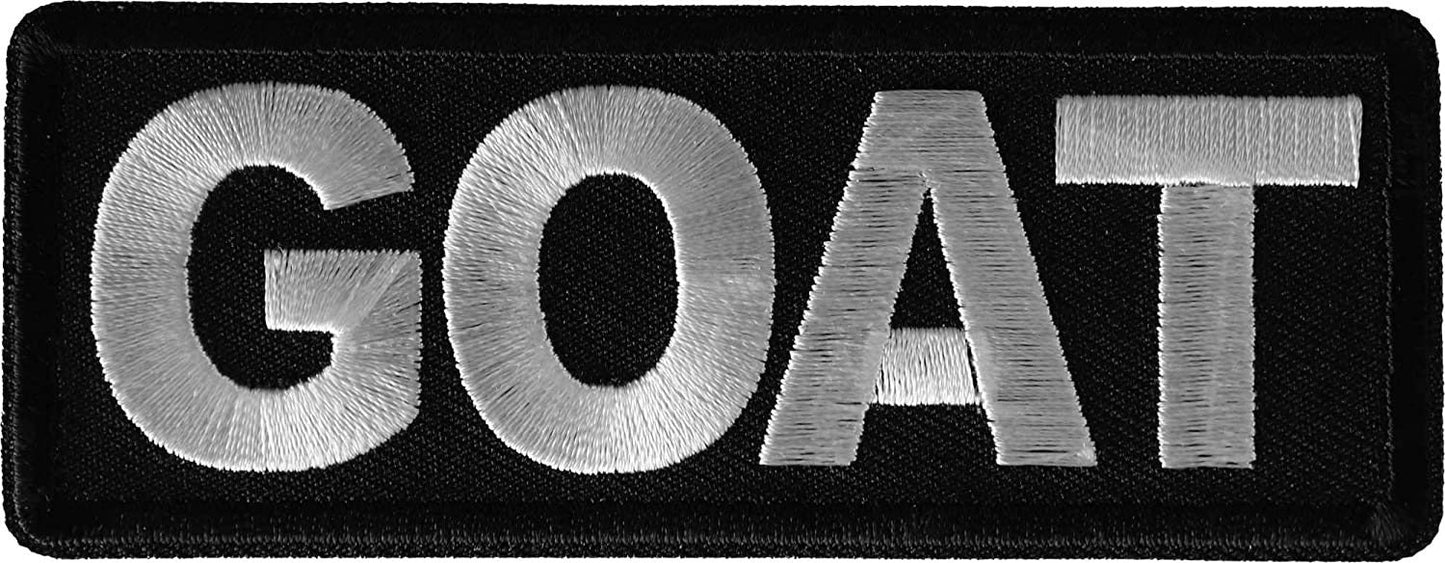 Goat Patch - 4x1.5 inch - Biker Embroidered Patch Appliqué Craft Supply