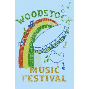 WOODSTOCK Music Festival Tamborine Magnet - 2.5x3.5 Inch - Magnet for Refrigerators and Lockers - Rock Band Craft Supply