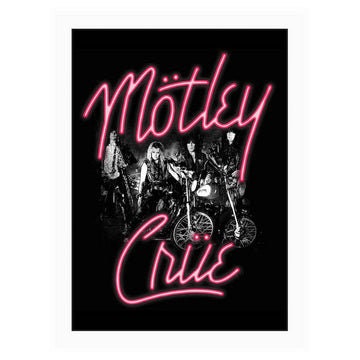 MOTLEY CRUE Pink Neon Magnet - 2.5x3.5 Inch - Magnet for Refrigerators and Lockers - Rock Band Craft Supply