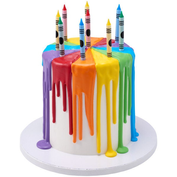 CRAYON Birthday Candles - School Crayons Cake Candles Cupcake Toppers for Party Decoration Craft Supply