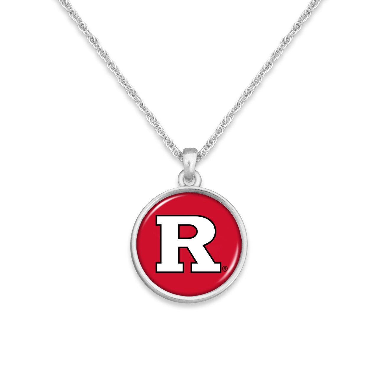 Officially Licensed RUTGERS SCARLET KNIGHTS Necklace - Pewter Charm Sterling Plated - Rutgers University