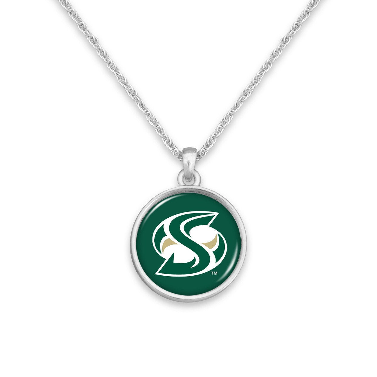 Officially Licensed SACRAMENTO STATE HORNETS Necklace - Pewter Charm Sterling Plated - California State University, Sacramento