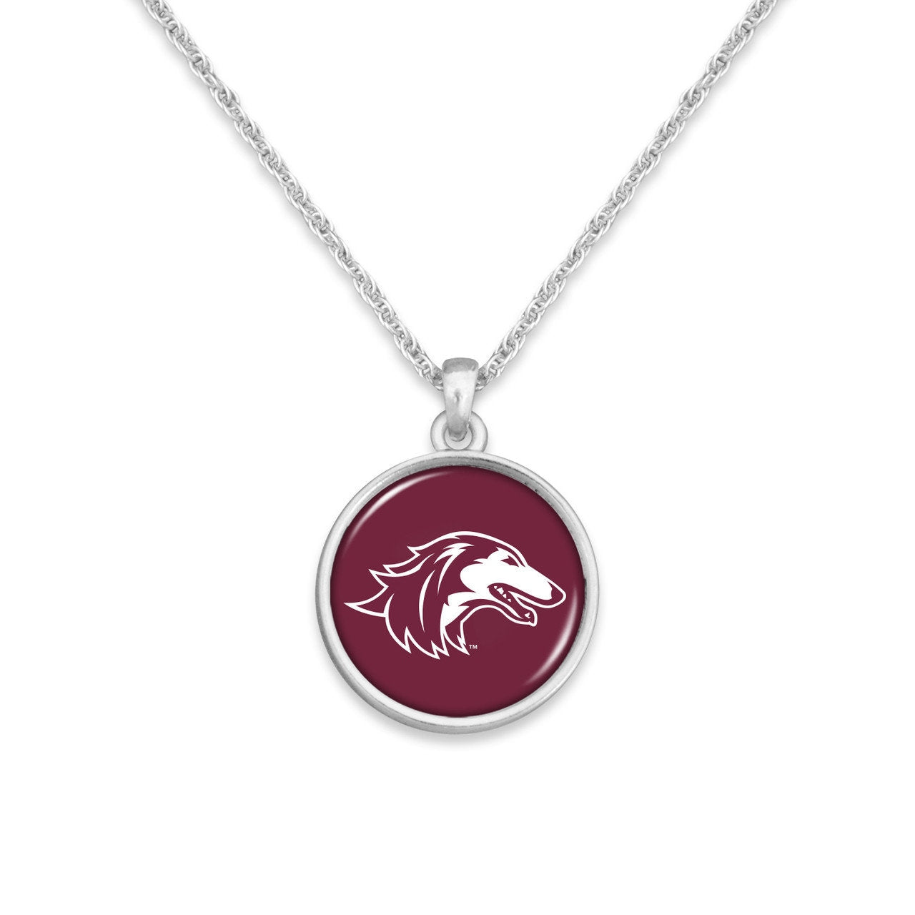 Officially Licensed SOUTHERN ILLINOIS SALUKIS Necklace - Pewter Charm Sterling Plated - Southern Illinois University