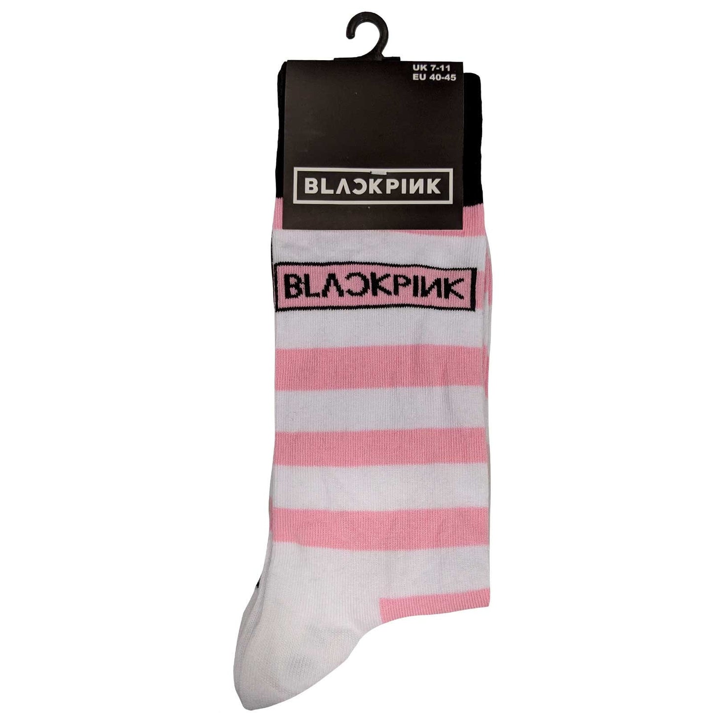 BLACKPINK Socks - Blackpink Stripes Logo Pattern Unisex Ankle Socks - Men's Adult 8-12 - Officially Licensed Craft Costume Supply