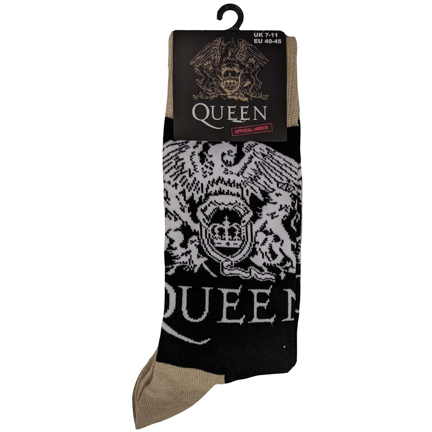 QUEEN Socks - Queen Crest Logo Unisex Ankle Socks - Men's Adult 8-12 - Officially Licensed Craft Costume Supply