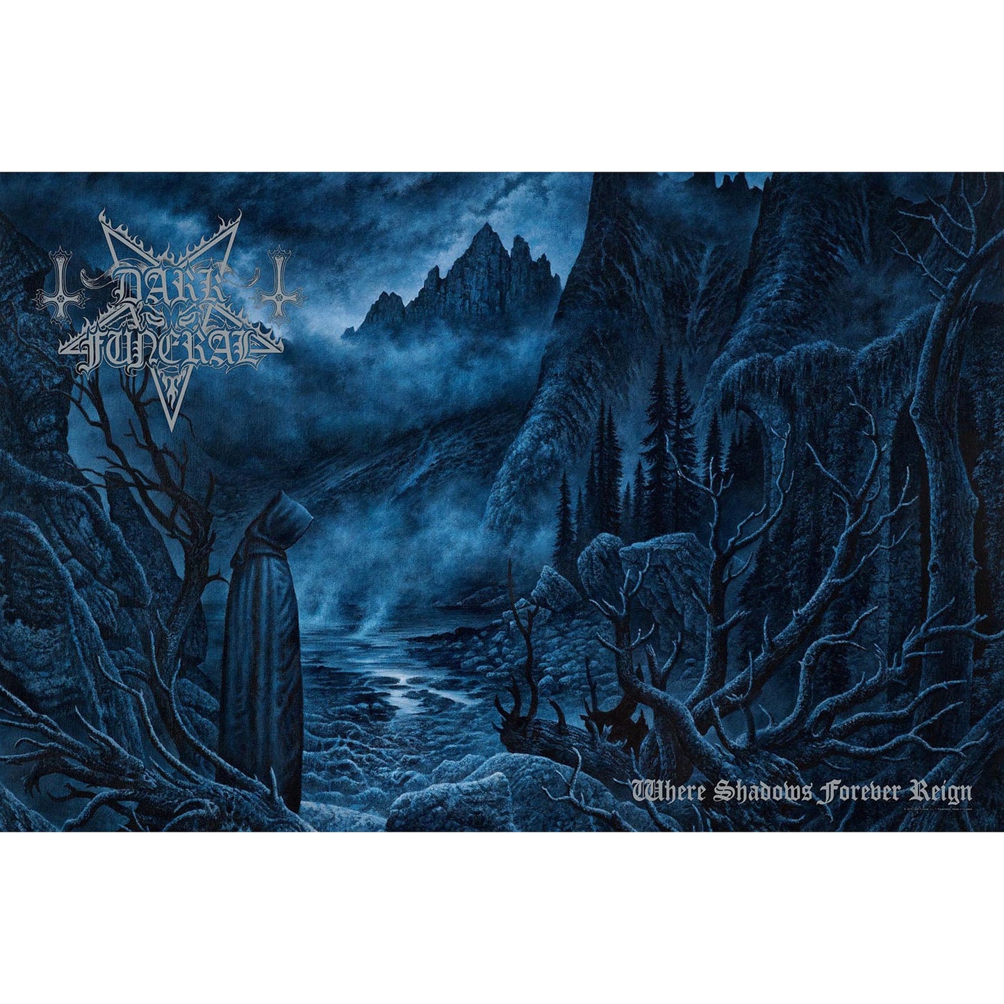 DARK FUNERAL Textile Poster Flag - Approx 41x28 Inch - Dark Funeral Where Shadows Forever Reign Textile Fabric Poster - Officially Licensed
