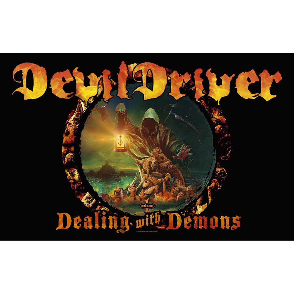 DEVILDRIVER Textile Poster Flag - Approx 41x28 Inch - DevilDriver Dealing With Demons Textile Fabric Poster - Officially Licensed