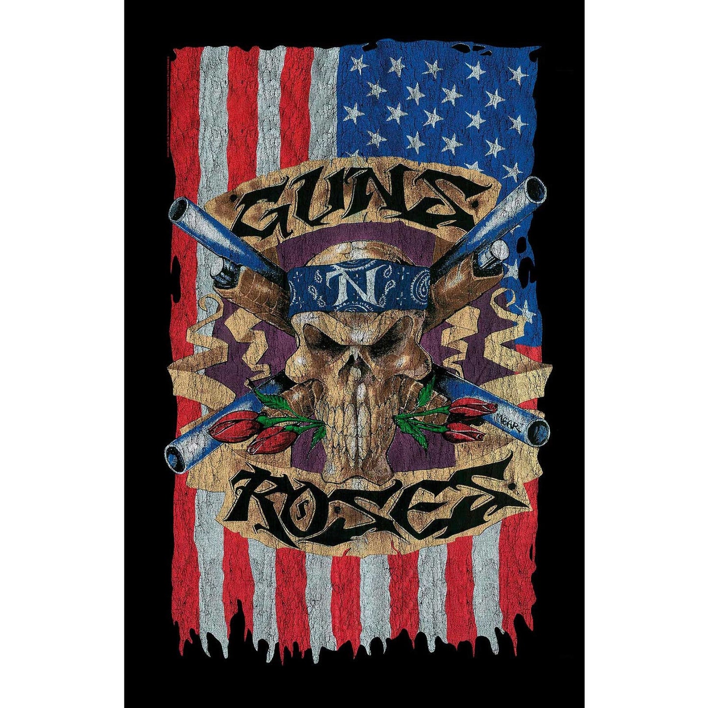 GUNS N ROSES Textile Poster Flag - Approx 41x28 Inch - Guns N' Roses Flag Textile Fabric Poster - Officially Licensed