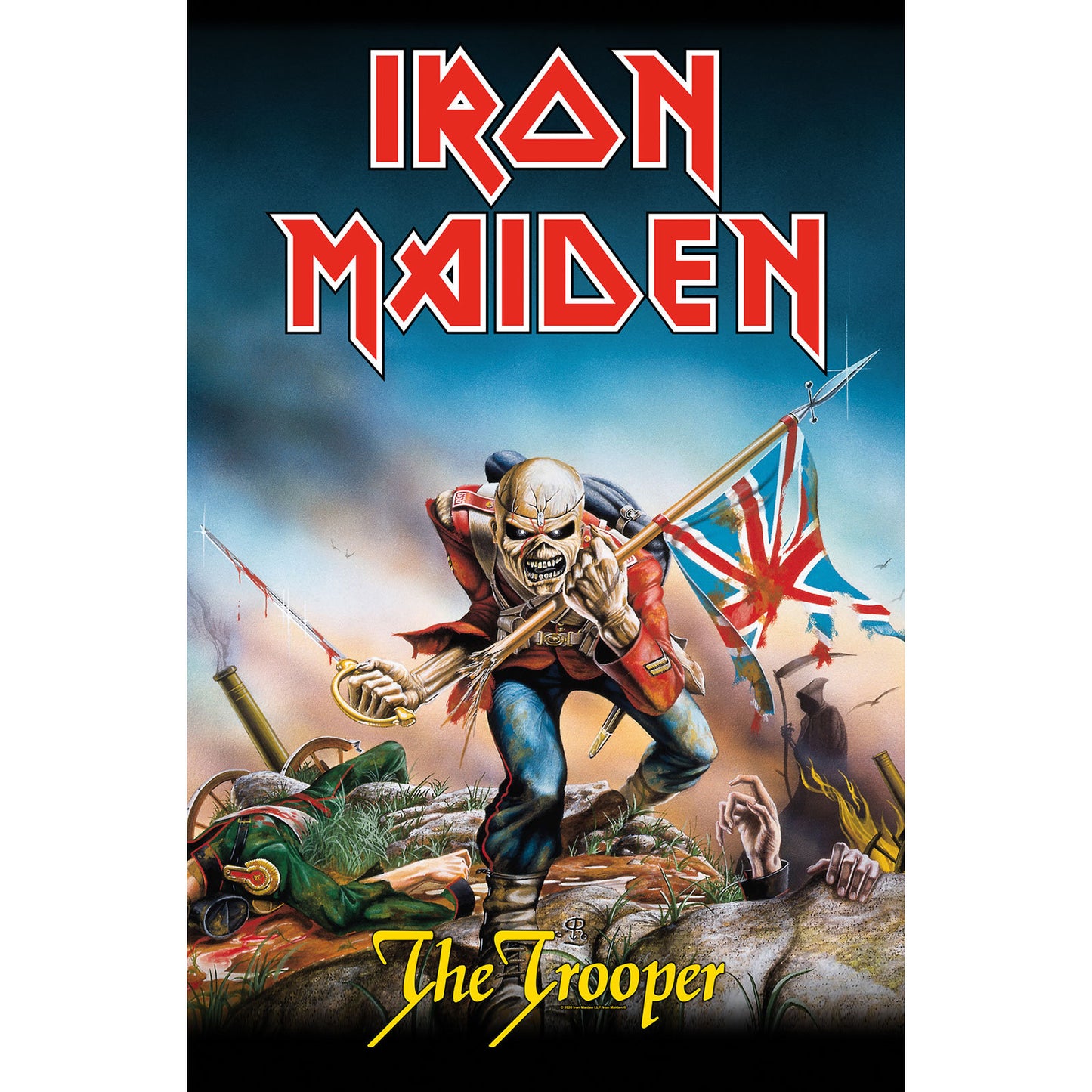 IRON MAIDEN Textile Poster Flag - Approx 41x28 Inch - Iron Maiden The Trooper Textile Fabric Poster - Officially Licensed