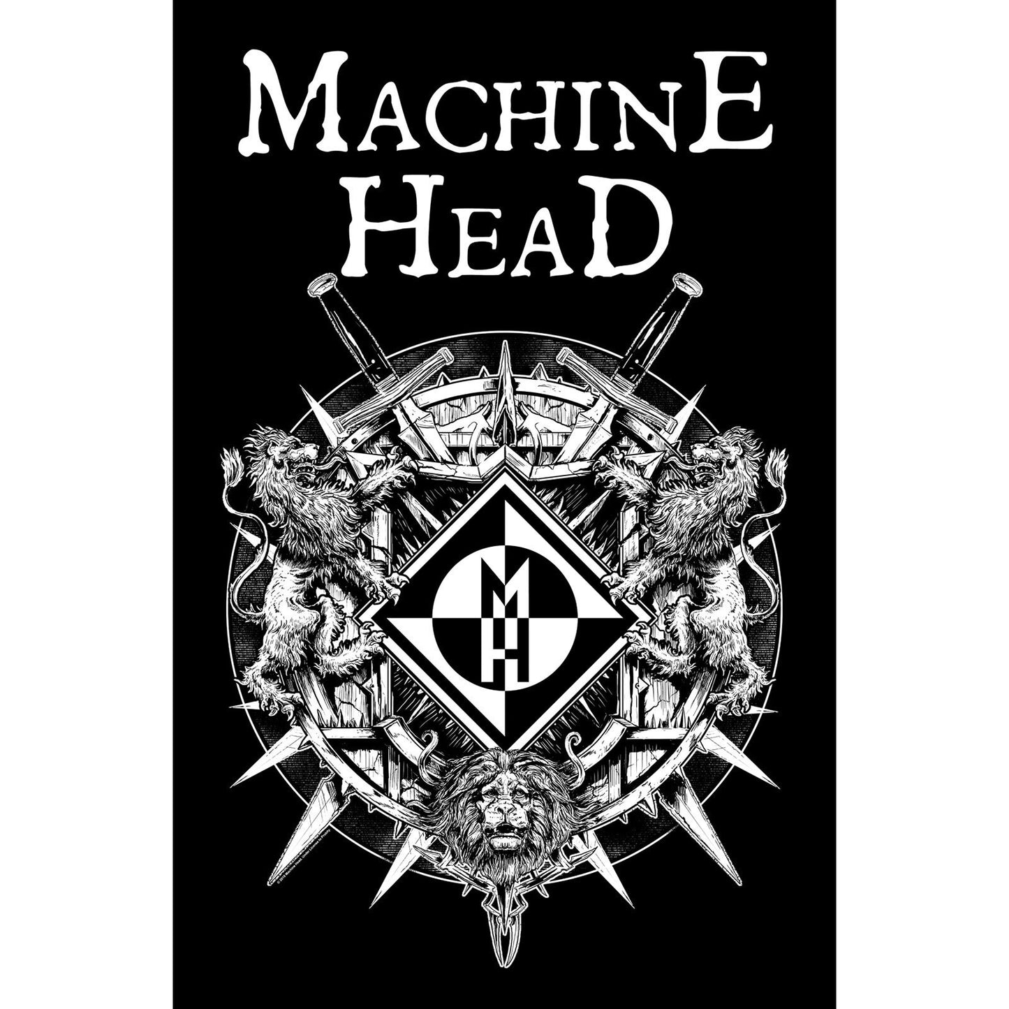 MACHINE HEAD Textile Poster Flag - Approx 41x28 Inch - Machine Head Crest Textile Fabric Poster - Officially Licensed