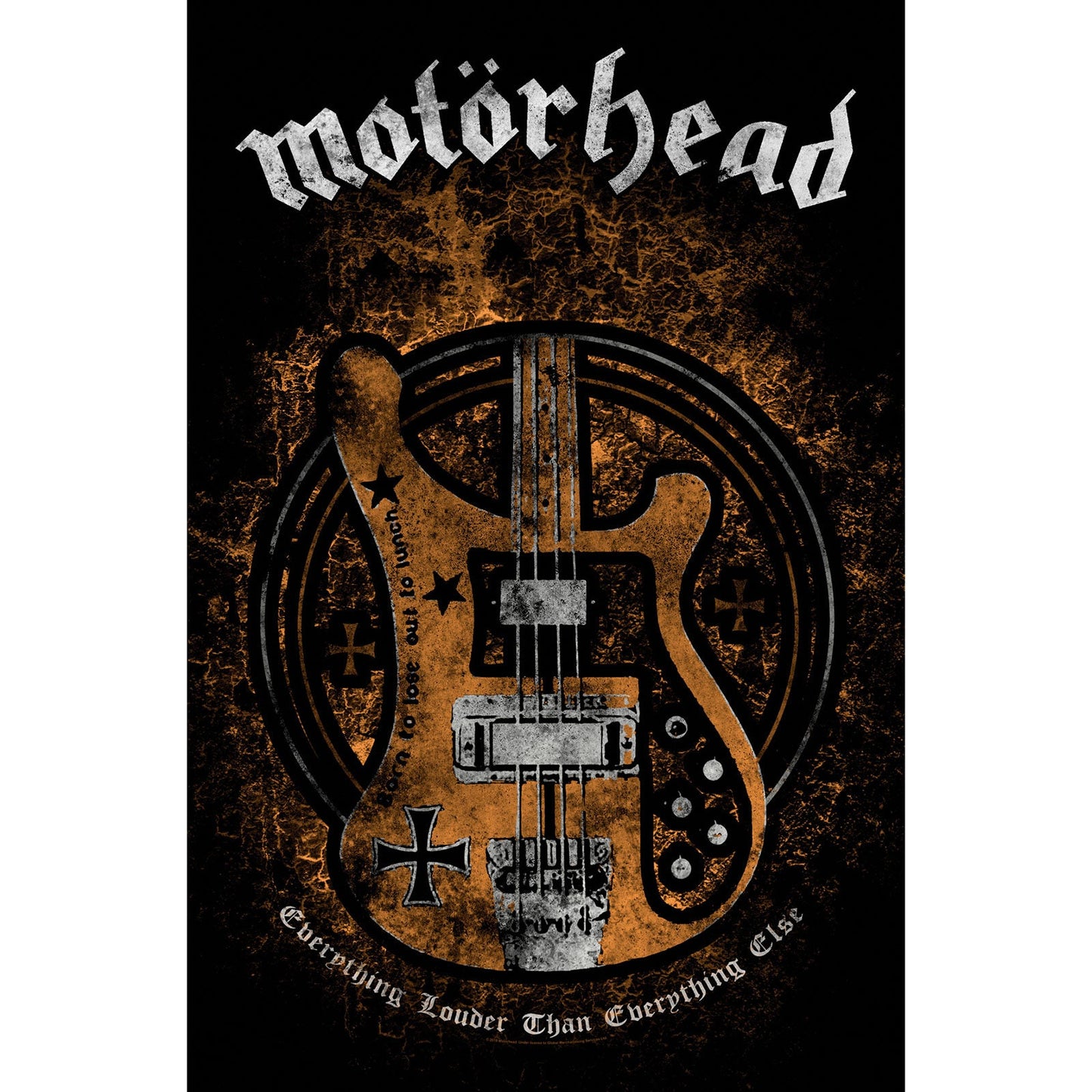MOTORHEAD Textile Poster Flag - Approx 41x28 Inch - Motorhead Lemmy's Bass Textile Fabric Poster - Officially Licensed