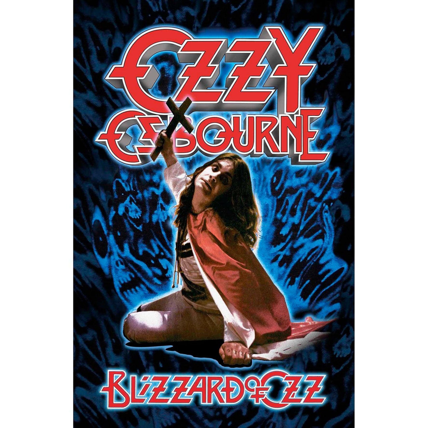 OZZY OSBOURNE Textile Poster Flag - Approx 41x28 Inch - Ozzy Osbourne Blizzard Of Ozz Textile Fabric Poster - Officially Licensed