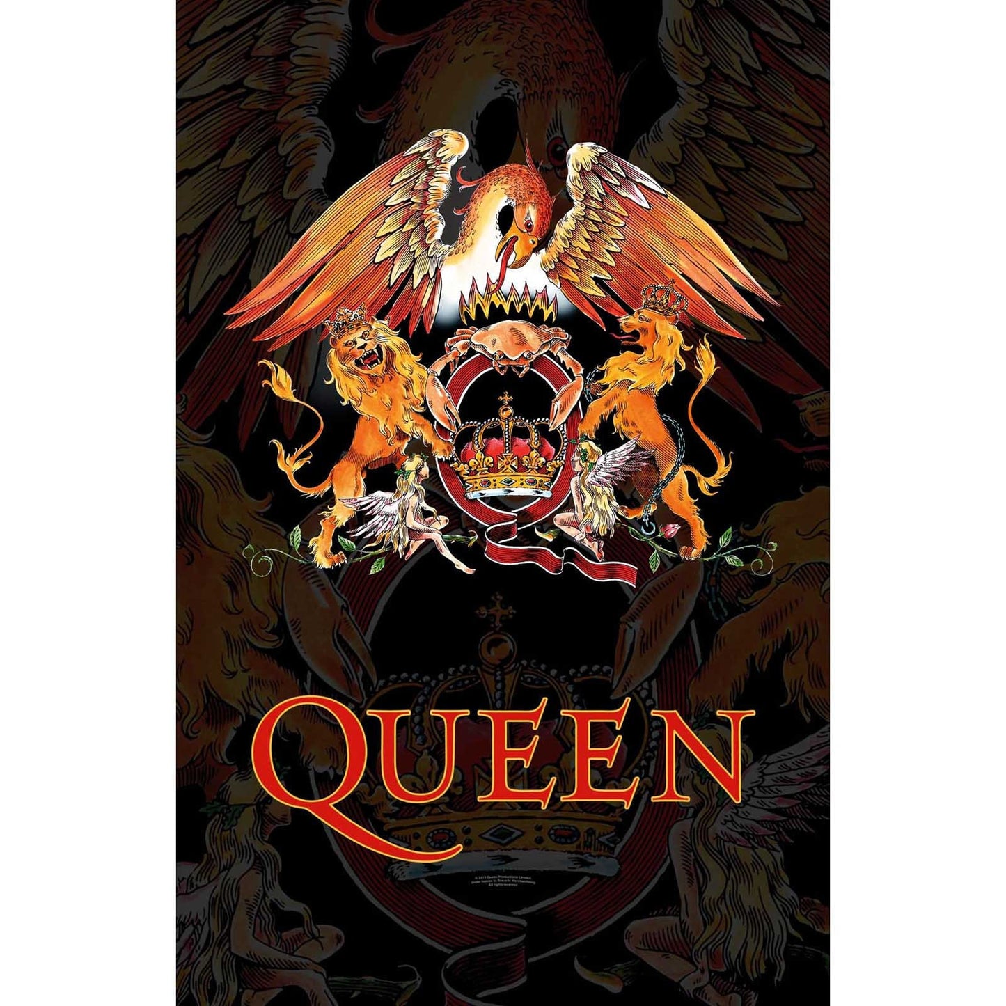 QUEEN Textile Poster Flag - Approx 41x28 Inch - Queen Crest Textile Fabric Poster - Officially Licensed