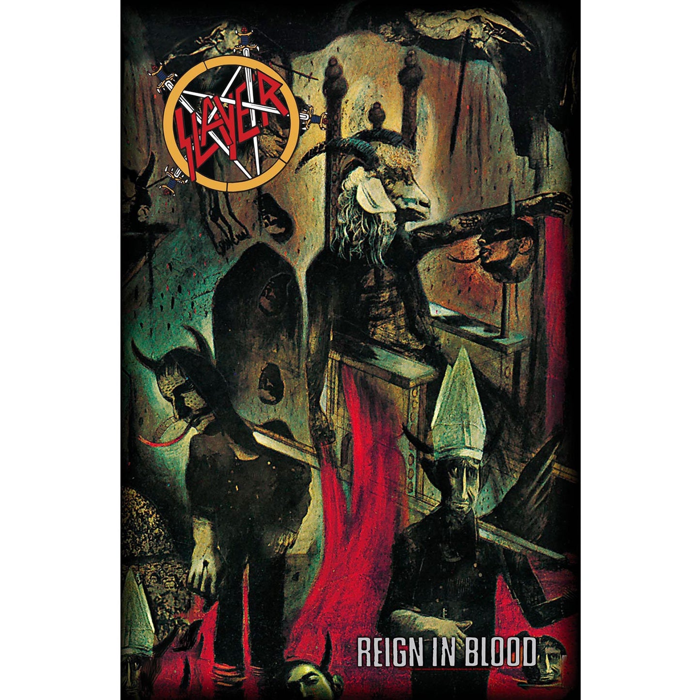 SLAYER Textile Poster Flag - Approx 41x28 Inch - Slayer Reign in Blood Textile Fabric Poster - Officially Licensed