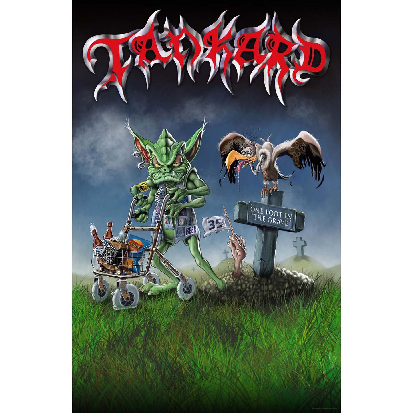 TANKARD Textile Poster Flag - Approx 41x28 Inch - Tankard One Foot In The Grave Textile Fabric Poster - Officially Licensed