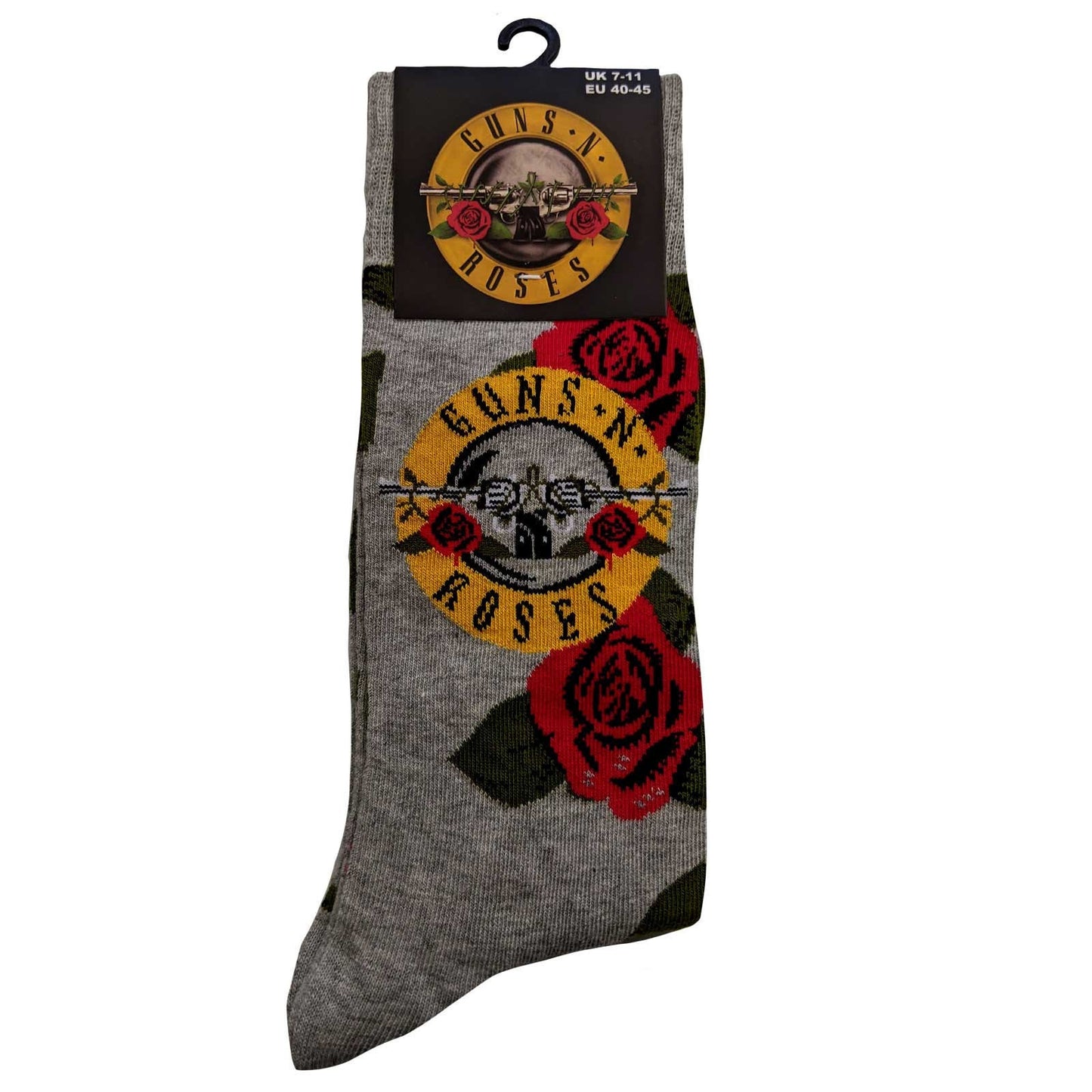 GUNS N' ROSES Socks - Guns N' Roses Bullet Roses Logo Unisex Ankle Socks - Men's Adult 8-12 - Officially Licensed Craft Costume Supply