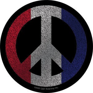 Peace Sign 4 Round Glitter Sticker - Peace And Love Hippie Love