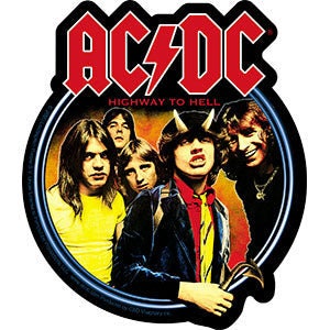 AC/DC Highway To Hell Circle Sticker Decal - 4.4x5 Inch - Album Angus Young Australian Rock Band Vinyl Decal Sticker Craft Supply