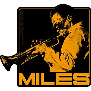 MILES DAVIS Playing Trumpet Sticker Decal - 5x4.6 Inch - American Trumpeter Bandleader Composer Legend Vinyl Decal Sticker Craft Supply