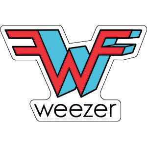 WEEEZER W Logo Sticker Decal - 3.25x5 Inch - Greg Brown American Rock Band Vinyl Decal Sticker Craft Supply