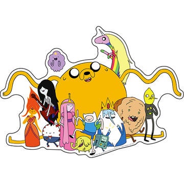 ADVENTURE TIME Group Photo Sticker Decal - 5.5x4 Inch - Finn Jake Dog Cartoon Network Vinyl Decal Sticker Craft Supply