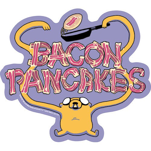 ADVENTURE TIME Bacon Pancakes Sticker Decal - 4.4x5 Inch - Finn Jake Dog Cartoon Network Vinyl Decal Sticker Craft Supply