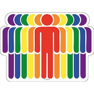 Rainbow People LGBTQ+ Sticker Decal - 5x3.7 Inch - Equality For All Gay Pride Rainbow Ally Gifts Vinyl Decal Sticker Craft Supply